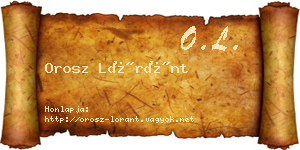 Orosz Lóránt névjegykártya